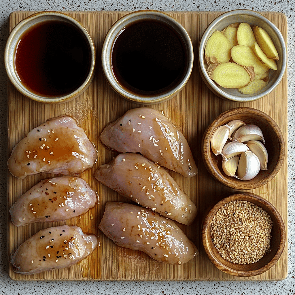 Ingredients for healthy teriyaki chicken recipe