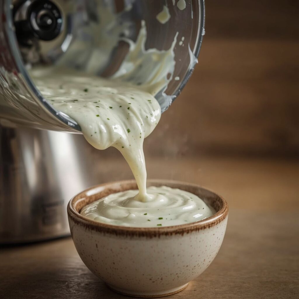 Blending cottage cheese ranch dip