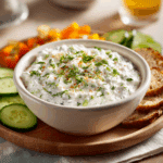 Cottage cheese ranch dip with fresh vegetables