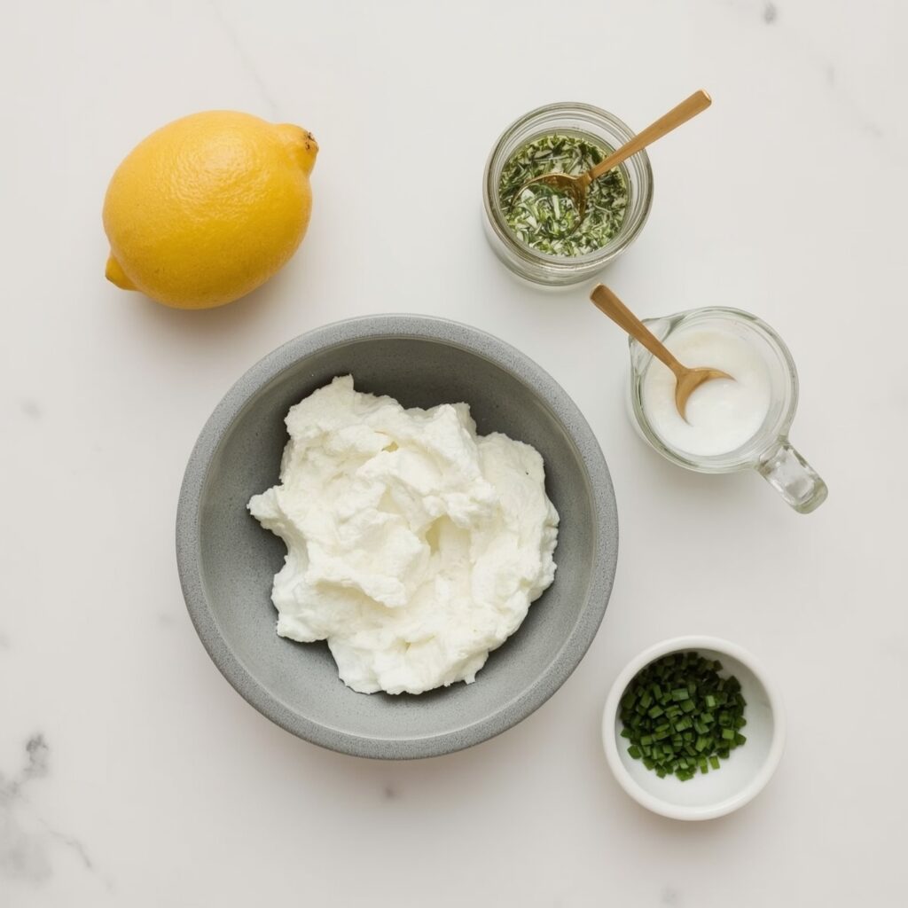 Ingredients for cottage cheese ranch dip