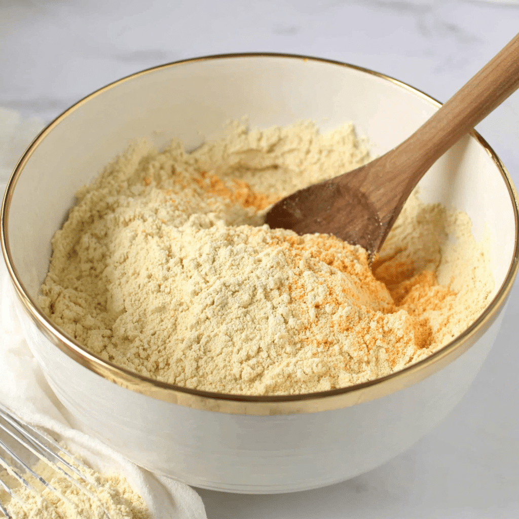 Ingredients for Mandarin Muffins on white background