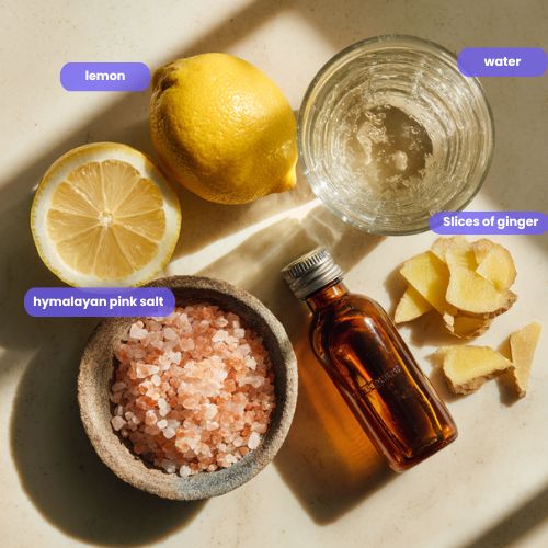 Ingredients for pink salt trick recipe for weight loss